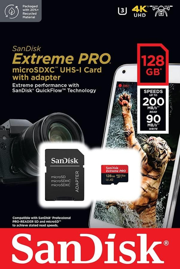 Tarjeta De Memoria Micro Sd Sandisk Extreme Pro 128gb U3 A2 SANDISK